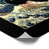 Shetland Sheepdog Sheltie Japanese Kanagawa Wave F Poster (Ecke)