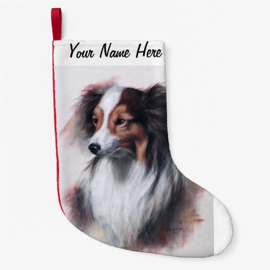 Shetland Sheepdog Sheltie Kleiner Weihnachtsstrumpf (Vorderseite)