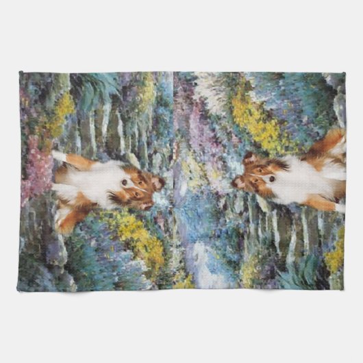 Shetland Sheepdog Sheltie Kunst Geschenke Handtuch (Horizontal)