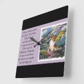 Shetland Sheepdog Sheltie Kunst Geschenke Quadratische Wanduhr (Winkel)