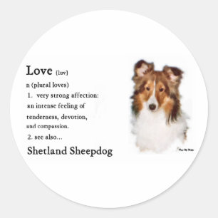 Shetland Sheepdog Sheltie Kunst Geschenke Runder Aufkleber