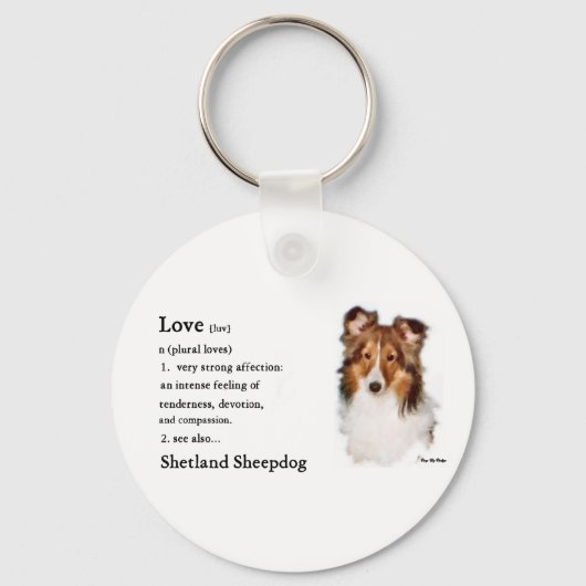 Shetland Sheepdog Sheltie Kunst Geschenke Schlüsselanhänger (Vorderseite)