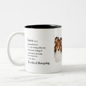 Shetland Sheepdog Sheltie Kunst Geschenke Zweifarbige Tasse (Links)