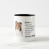 Shetland Sheepdog Sheltie Kunst Geschenke Zweifarbige Tasse (Mittel)