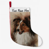 Shetland Sheepdog Sheltie lächelnd Kleiner Weihnachtsstrumpf (Vorderseite)