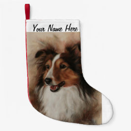 Shetland Sheepdog Sheltie lächelnd Kleiner Weihnachtsstrumpf