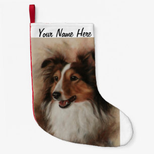Shetland Sheepdog Sheltie lächelnd Kleiner Weihnachtsstrumpf
