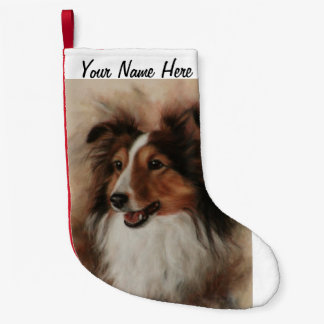 Shetland Sheepdog Sheltie lächelnd Kleiner Weihnachtsstrumpf