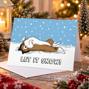 Shetland Sheepdog Sheltie Lass es schneien Hunde-F Feiertagskarte
