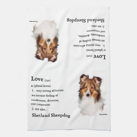 Shetland Sheepdog Sheltie Lovers Geschenke Geschirrtuch (Vertikal)