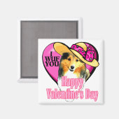 Shetland Sheepdog Sheltie Valentines Magnet (Vorderseite/Rückseite)