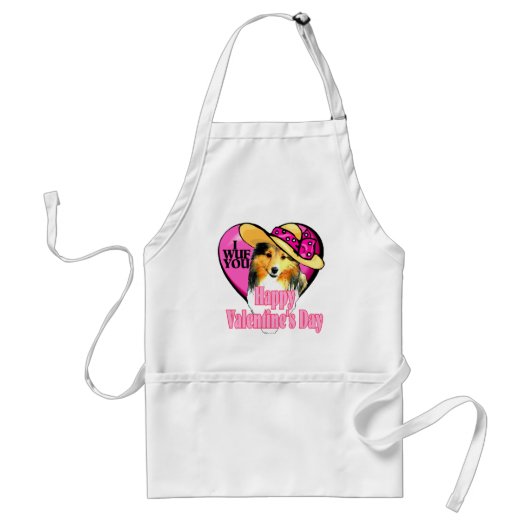 Shetland Sheepdog Sheltie Valentines Schürze (Vorne)