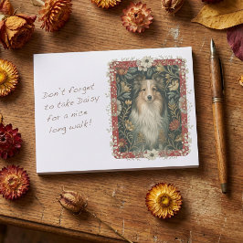 Shetland Sheepdog Sheltie Vintage William Morris Post-it Klebezettel