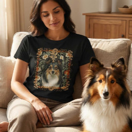Shetland Sheepdog Sheltie Vintage William Morris T-Shirt