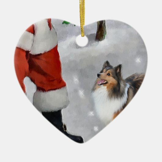 Shetland Sheepdog Sheltie Weihnachtsgeschenk Keramikornament (Vorne)
