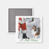 Shetland Sheepdog Sheltie Weihnachtsgeschenk Magnet (Vorderseite/Rückseite)