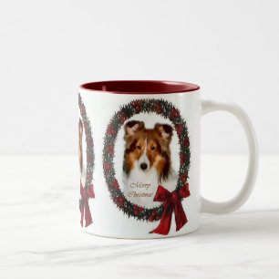 Shetland Sheepdog Sheltie Weihnachtsgeschenk Zweifarbige Tasse