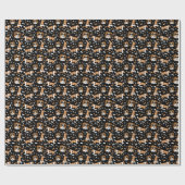 Shetland Sheepdog Shelties Black Wrapping Paper Geschenkpapier (Flach)