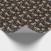 Shetland Sheepdog Shelties Black Wrapping Paper Geschenkpapier (Ecke)