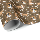 Shetland Sheepdog Shelties Brown Wrapping Paper Geschenkpapier (Rolleneckpunkt)