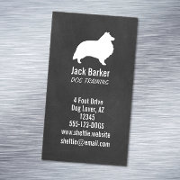 Shetland Sheepdog Silhouette Chalkboard Style