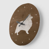 Shetland Sheepdog Silhouette Große Wanduhr (Winkel)