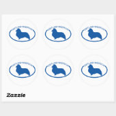 Shetland Sheepdog Silhouette Runder Aufkleber (Blatt)