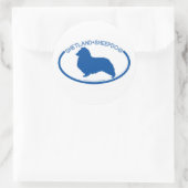 Shetland Sheepdog Silhouette Runder Aufkleber (Tasche)