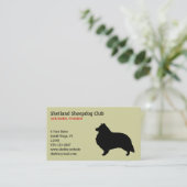 Shetland Sheepdog Silhouette Visitenkarte (Stehend Vorderseite)