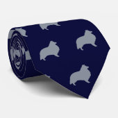 Shetland Sheepdog Silhouetten Musterschutz Krawatte (Gerollt)