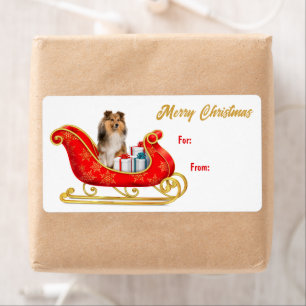 Shetland Sheepdog Sleigh Gift Tag