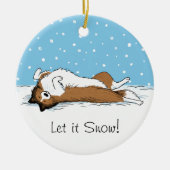 Shetland Sheepdog Snow Dog - Sheltie Holiday Keramikornament (Vorne)