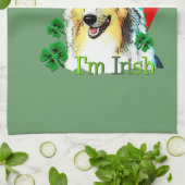 Shetland Sheepdog St Patricks Geschirrtuch (Gefaltet)