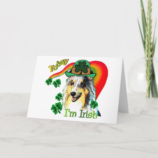 Shetland Sheepdog St Patricks Karte (Vorderseite)