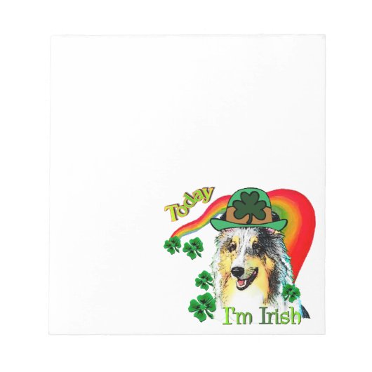 Shetland Sheepdog St Patricks Notizblock (Vorderseite)