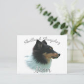 Shetland Sheepdog (tri) Mama 2 Postkarte (Stehend Vorderseite)