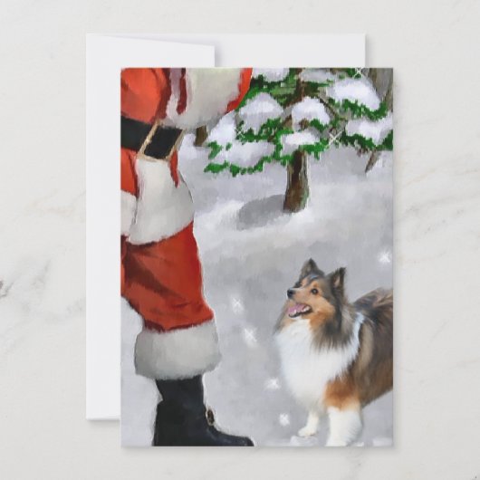 Shetland Sheepdog trifft Weihnachtskarte (Vorderseite)