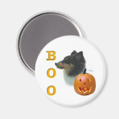 Shetland Sheepdog (Trikolore) Boo Magnet (Vorderseite/Rückseite)