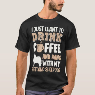 Shetland sheepdog trinken Kaffee Hand mit Hunde-Ma T-Shirt