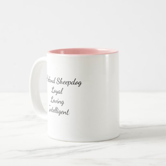 Shetland Sheepdog Two-Tone COFFEE MUG Zweifarbige Tasse (Vorderseite Links)