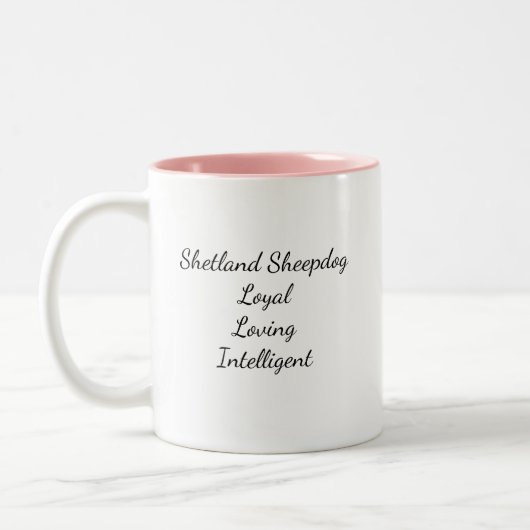 Shetland Sheepdog Two-Tone COFFEE MUG Zweifarbige Tasse (Links)