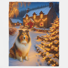 Shetland Sheepdog Urlaub  Fleecedecke