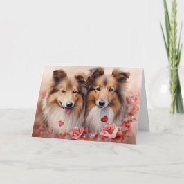 Shetland Sheepdog Valentine's Day Karte