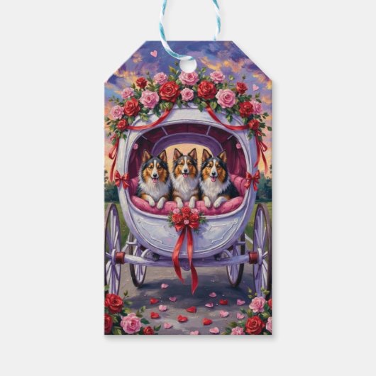 Shetland Sheepdog Valentinstag Geschenkanhänger (Vorderseite)