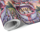 Shetland Sheepdog Valentinstag Geschenkpapier (Rolleneckpunkt)
