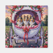 Shetland Sheepdog Valentinstag Magnet (Vorne)