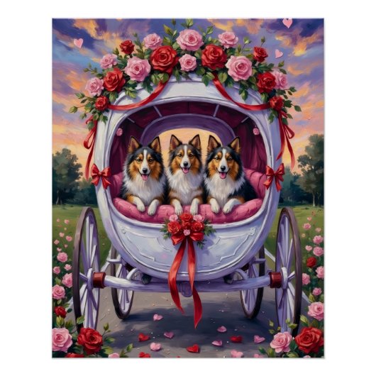 Shetland Sheepdog Valentinstag Poster (Vorderseite)