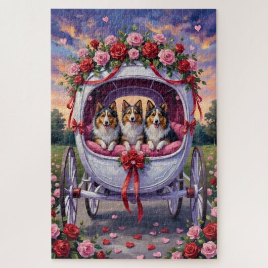 Shetland Sheepdog Valentinstag Puzzle (Vertikal)