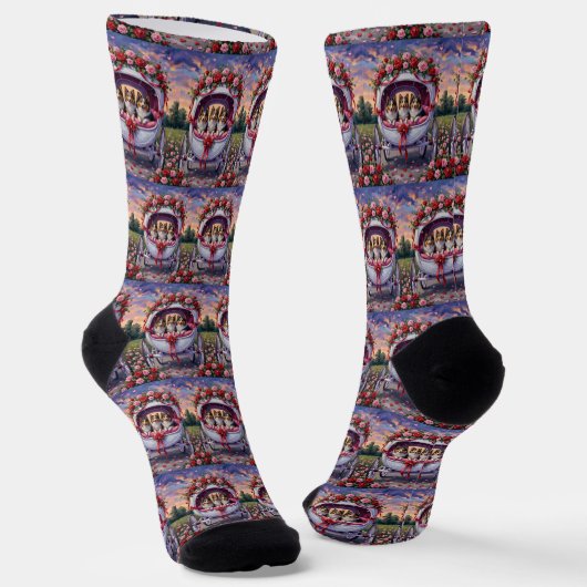 Shetland Sheepdog Valentinstag  Socken (Gewinkelt)