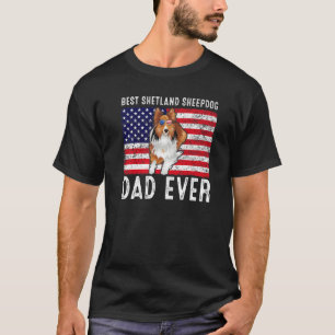 Shetland Sheepdog Vater US-amerikanischer Flaggenb T-Shirt